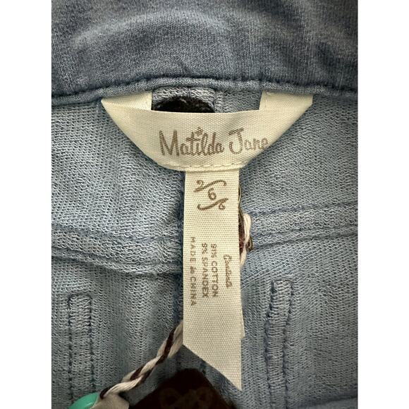 NWT Matilda Jane Just Imagine Cropped Tab Capri Blue Denim Jeggings Pants 6 - Picture 5 of 10